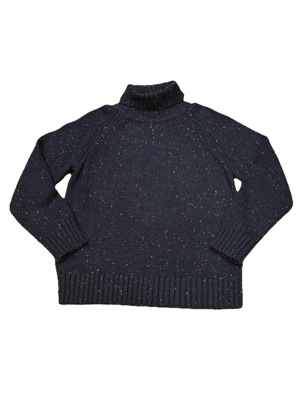 Selected Homme Womens Warm Chunky Cable Sweater Turtleneck Blazer  Size L Navy